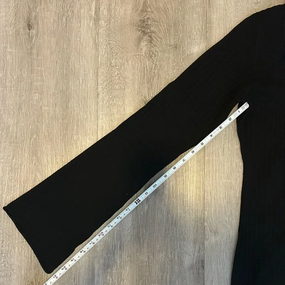 NEW Garage Black scoop neck ribbed mini Long Sleeve Dress size XL NWT - Picture 7 of 8